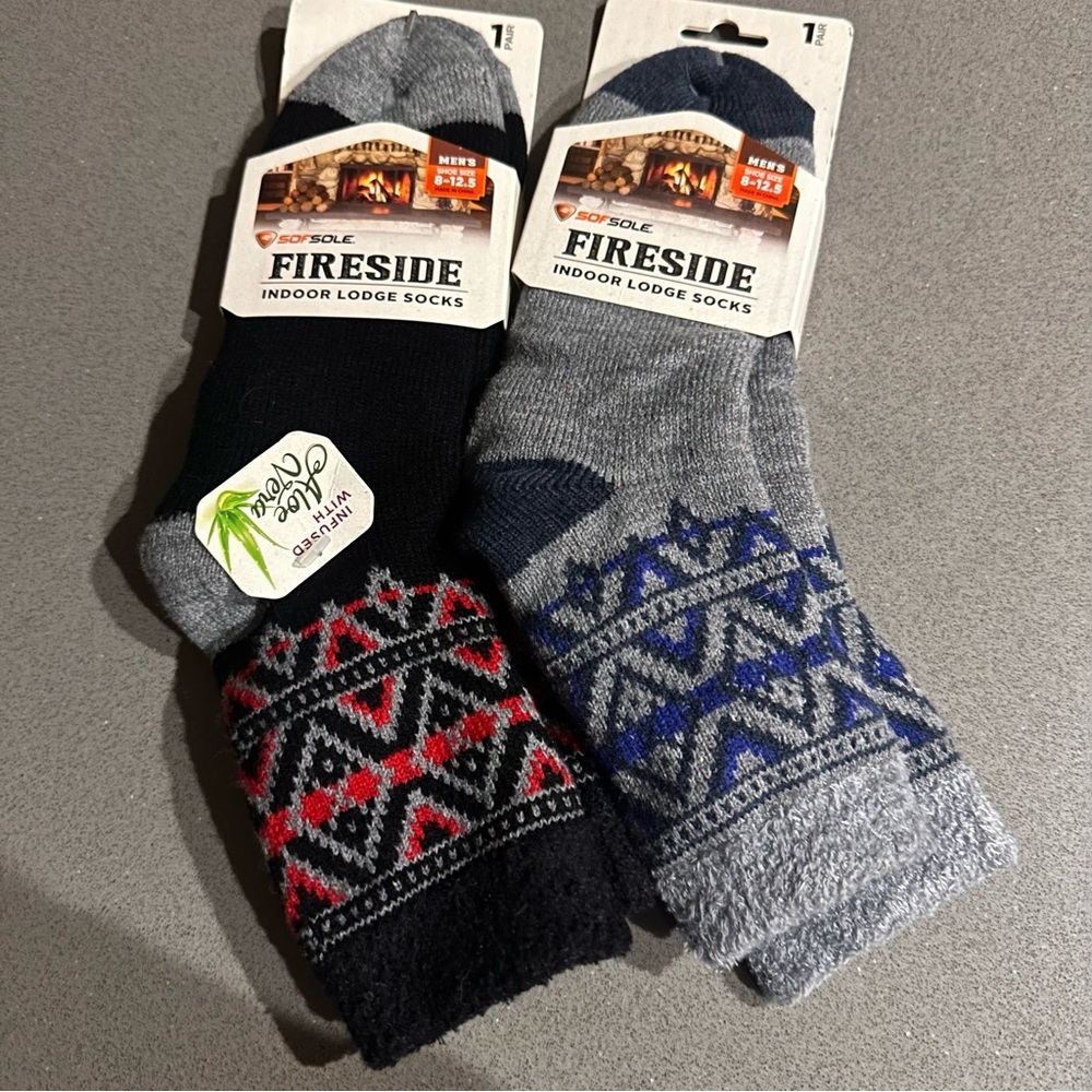 Sof Sole Fireside Indoor Lodge Socks Men’s 8–12.5 NEW Cozy Cabin Slipper Socks